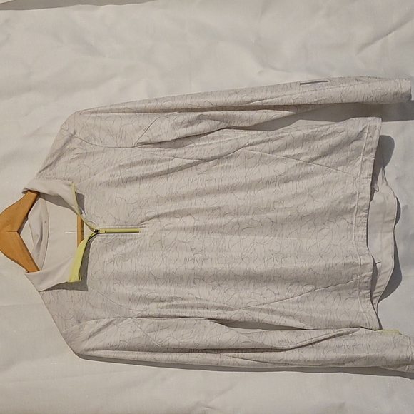 Mondetta white patterned lightweight long sleeve quarter zip size small - Picture 1 of 11